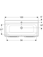 Geberit Selnova Square 2 ajtós mosdószekrény 100 cm, keskeny peremű mosdóval, hikoridió 501.262.00.1