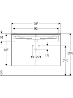 Geberit Selnova Square 2 ajtós mosdószekrény 100 cm, keskeny peremű mosdóval, hikoridió 501.262.00.1
