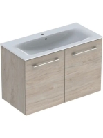 Geberit Selnova Square 2 ajtós mosdószekrény 100 cm, keskeny peremű mosdóval, világos hikoridió 501.263.00.1