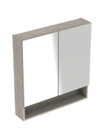 Geberit Selnova Square 2 ajtós tükrös szekrény 58,8x85 cm, világos hikoridió 501.267.00.1