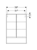 Geberit Selnova Square 2 ajtós tükrös szekrény 58,8x85 cm, világos hikoridió 501.267.00.1