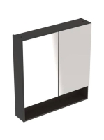 Geberit Selnova Square 2 ajtós tükrös szekrény 78,8x85 cm, matt láva 501.269.00.1