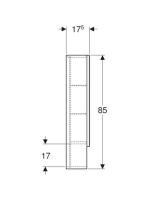 Geberit Selnova Square 2 ajtós tükrös szekrény 78,8x85 cm, hikoridió 501.270.00.1