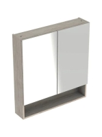 Geberit Selnova Square 2 ajtós tükrös szekrény 78,8x85 cm, világos hikoridió 501.271.00.1