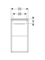 Geberit Selnova Square 1 ajtós oldalsó szekrény 33x65 cm, hikoridió 501.274.00.1