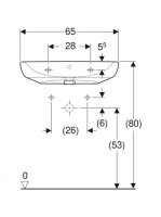 Geberit Selnova Comfort akadálymentes kerámia mosdó 65x55 cm túlfolyóval, fehér 501.463.00.7