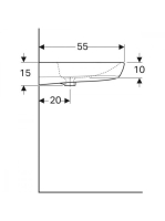 Geberit Selnova Comfort akadálymentes kerámia mosdó 65x55 cm túlfolyóval, fehér 501.463.00.7