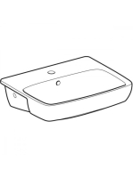 Geberit Selnova Square félig beépíthető 55x45 kerámia mosdó túlfolyóval, fehér 501.467.00.7