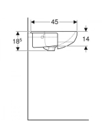 Geberit Selnova Square félig beépíthető 55x45 kerámia mosdó túlfolyóval, fehér 501.467.00.7