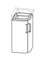 Geberit Selnova Compact 2 ajtós alsó szekrény sarok mosdóhoz 42,5x33 cm, világosszürke 501.483.00.1