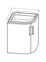 Geberit Selnova Compact 2 ajtós alsó szekrény sarok mosdóhoz 69x55 cm, fényes fehér 501.486.00.1