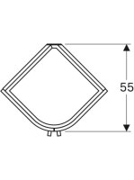 Geberit Selnova Compact 2 ajtós alsó szekrény sarok mosdóhoz 69x55 cm, fényes fehér 501.486.00.1