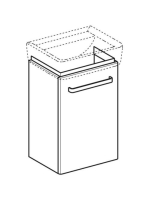 Geberit Selnova Compact 1 ajtós alsó szekrény kézmosóhoz 45 cm, fehér 501.490.00.1