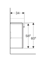 Geberit Selnova Compact 1 ajtós alsó szekrény kézmosóhoz 45 cm, fehér 501.490.00.1