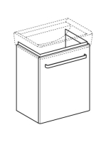 Geberit Selnova Compact 1 ajtós alsó szekrény mosdóhoz 50x36,7 cm, fényezett világosszürke 501.491.00.1