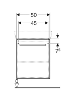Geberit Selnova Compact 1 ajtós alsó szekrény mosdóhoz 50x36,7 cm, fényezett világosszürke 501.491.00.1