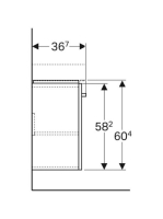 Geberit Selnova Compact 1 ajtós alsó szekrény mosdóhoz 50x36,7 cm, fényezett világosszürke 501.491.00.1