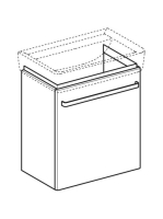 Geberit Selnova Compact 1 ajtós alsó szekrény mosdóhoz 55x36,7cm, fényezett világosszürke 501.493.00.1