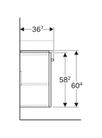 Geberit Selnova Compact 1 ajtós alsó szekrény mosdóhoz 55x36,7cm, fényezett világosszürke 501.493.00.1