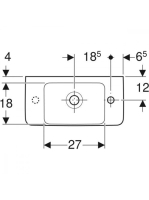 Geberit Selnova Compact jobbos kézmosó 50x25 cm túlfolyóval, fehér 501.507.00.7