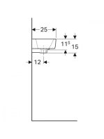 Geberit Selnova Compact jobbos kézmosó 50x25 cm túlfolyóval, fehér 501.507.00.7