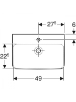 Geberit Selnova Compact 55x37 cm mosdó túlfolyóval, fehér 501.509.00.7