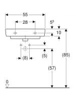 Geberit Selnova Compact 55x37 cm mosdó túlfolyóval, fehér 501.509.00.7