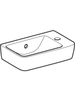 Geberit Selnova Compact jobbos 40x25 cm kézmosó túlfolyóval, fehér 501.517.00.7