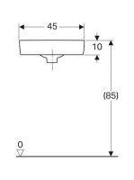 Geberit Selnova Compact sarok 45x39.5 cm kézmosó túlfolyóval, fehér 501.519.00.7