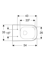 Geberit Selnova Square fali WC, mélyöblítésű, részben zárt forma, Rimfree 501.546.01.1