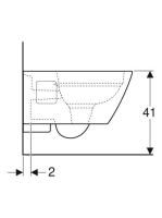 Geberit Selnova Square fali WC, mélyöblítésű, részben zárt forma, Rimfree 501.546.01.1
