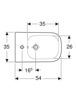 Geberit Selnova Square fali bidé túlfolyóval, részben zárt forma 501.547.01.1