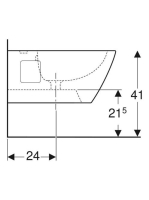 Geberit Selnova Square fali bidé túlfolyóval, részben zárt forma 501.547.01.1