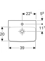 Geberit Selnova Compact kézmosó 45x34 cm túlfolyóval, fehér 501.561.00.7
