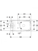 Geberit Selnova Square monoblokkos álló WC 68 cm, fehér 501.563.01.7