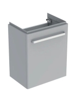 Geberit Selnova Compact 1 ajtós alsó szekrény mosdóhoz 55 cm, szerviztérrel, fényezett világosszürke 501.614.42.1