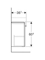 Geberit Selnova Compact 1 ajtós alsó szekrény mosdóhoz 60 cm, szerviztérrel, fényezett fehér 501.615.01.1