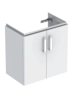 Geberit Selnova Compact 2 ajtós alsó szekrény mosdóhoz 59.7x39.7 cm, fényezett fehér 501.658.01.1