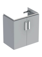 Geberit Selnova Compact 2 ajtós alsó szekrény mosdóhoz 59.7x39.7 cm, fényezett világosszürke 501.658.42.1