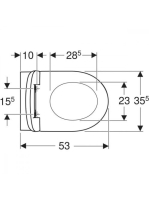 Geberit Selnova Rimfree mélyöblítésű fali WC csésze 35,5x53 cm, Duroplast ülőkével, fehér 501.751.00.1