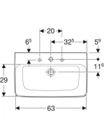 Geberit Selnova Compact mosdó 65x40 cm túlfolyó nélkül, fehér 501.891.00.7