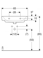 Geberit Selnova Compact 65x40 cm mosdó túlfolyó nélkül, fehér 501.893.00.7
