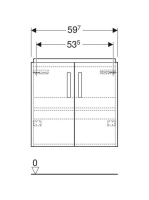 Geberit Selnova Compact 2 ajtós alsó szekrény mosdóhoz 65 cm, szerviztérrel, fényezett világosszürke 501.956.42.1