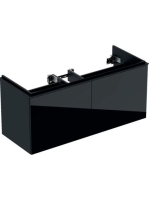 Geberit Acanto alsó szekrény mosdóhoz, két fiókkal, két belső fiókkal 120 cm fekete/matt bevonat, fekete/fényes üveg (502.355.16.1)