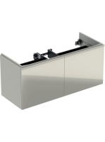 Geberit Acanto alsó szekrény mosdóhoz, két fiókkal, két belső fiókkal 120 cm homokszürke/matt bevonat, fényes üveg/homokszürke (502.355.JL.2)
