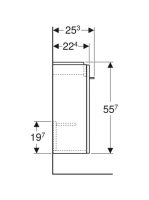 Geberit Selnova Square egy ajtós szekrény kézmosóhoz 32,3x55,7 cm, magasfényű fehér 502.730.00.1