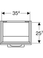 Geberit Selnova Square egy ajtós szekrény kézmosóhoz 38,6x55,7 cm, magasfényű fehér 502.734.00.1