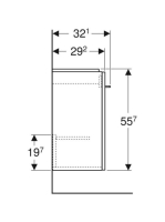 Geberit Selnova Square egy ajtós szekrény kézmosóhoz 38,6x55,7 cm, magasfényű fehér 502.734.00.1