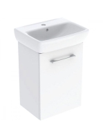 Geberit Selnova Square 1 ajtós 36x28x65,2 cm mosdószekrény kerámia kézmosóval, fehér 502.742.00.1