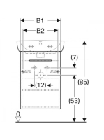 Geberit Selnova Square 1 ajtós 36x28x65,2 cm mosdószekrény kerámia kézmosóval, fehér 502.742.00.1